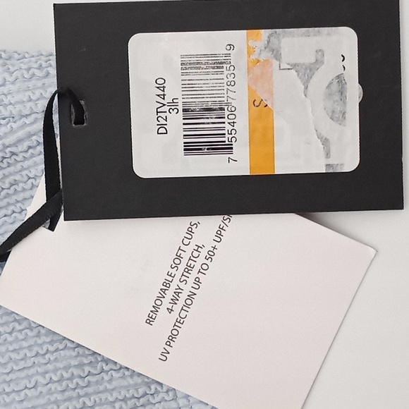 DKNY Textured Bralette Bikini Top Light Blue S - Picture 12 of 12